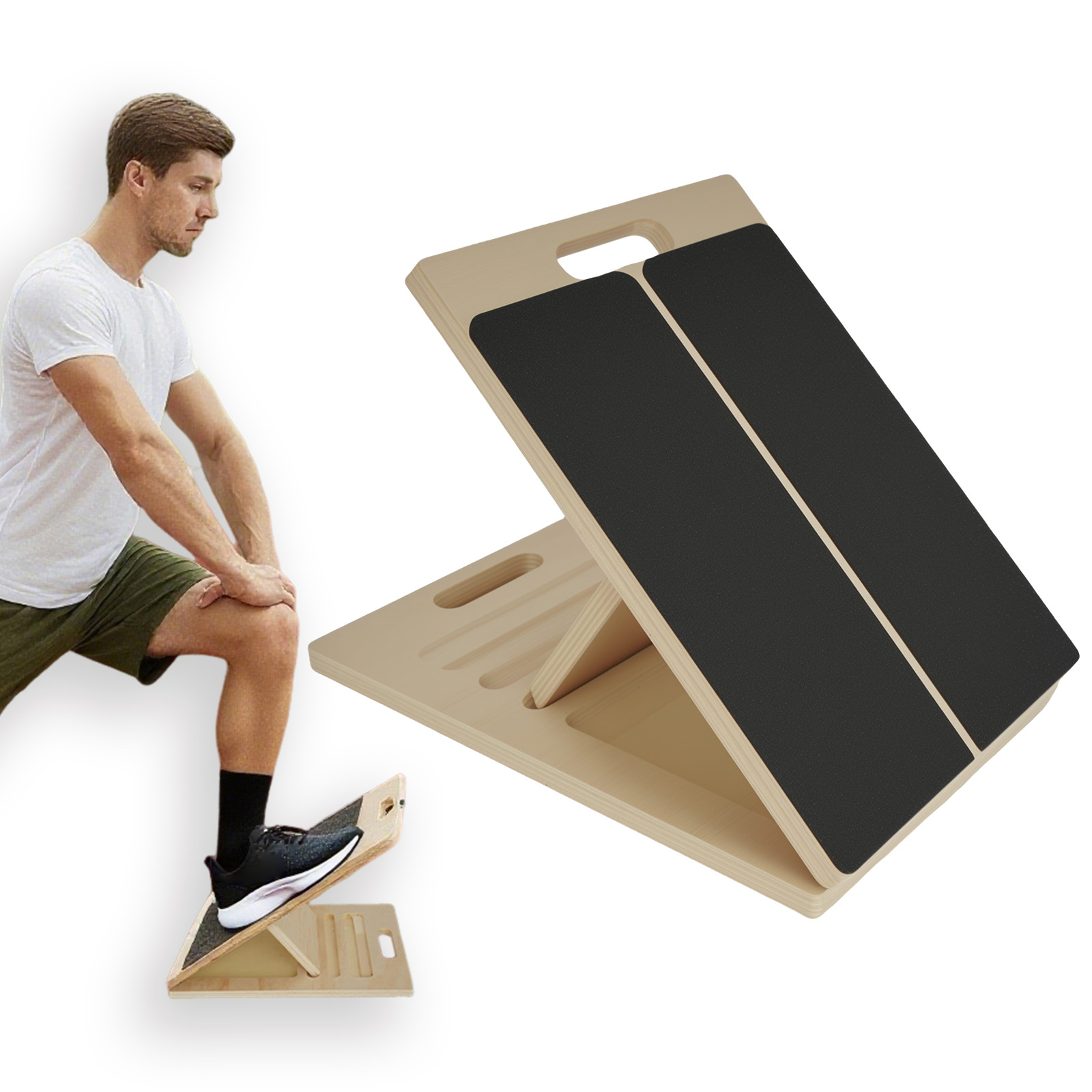Seated Calf Raise - Prancha de Alongamento de Madeira Portátil